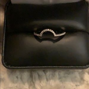 Contoured 10k white gold .15 carat diamond ring